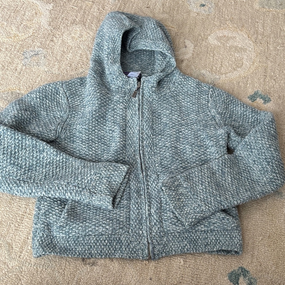 Patagonia Blue Wool Zip-Up Jacket
